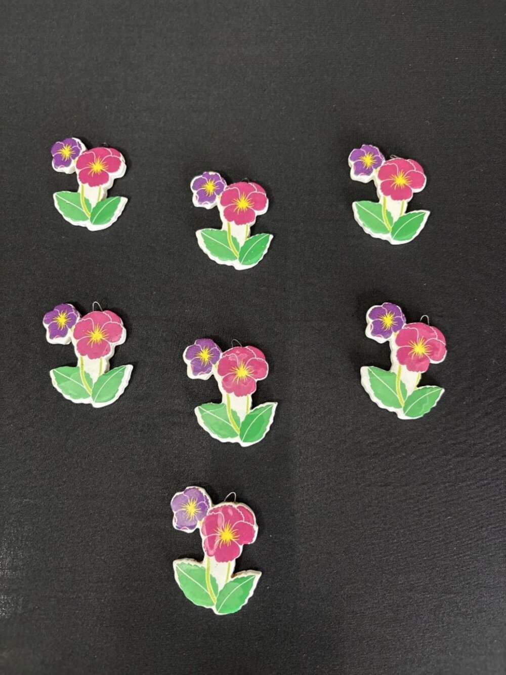 Pansy Floral Ornaments Flowers Art Craft Decor Purple Flowers Pink Flowers
